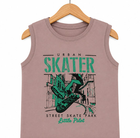 Boy Sleeveless T-shirt | SLT | Skater print