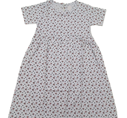 Cotton Frocks  | Pink hearts in light purple lavender
