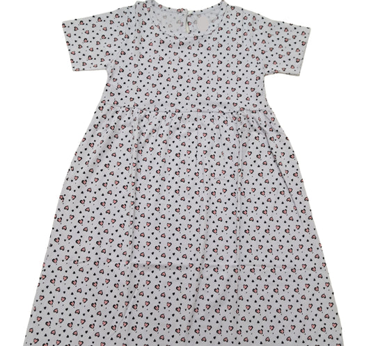 Cotton Frocks  | Pink hearts in light purple lavender