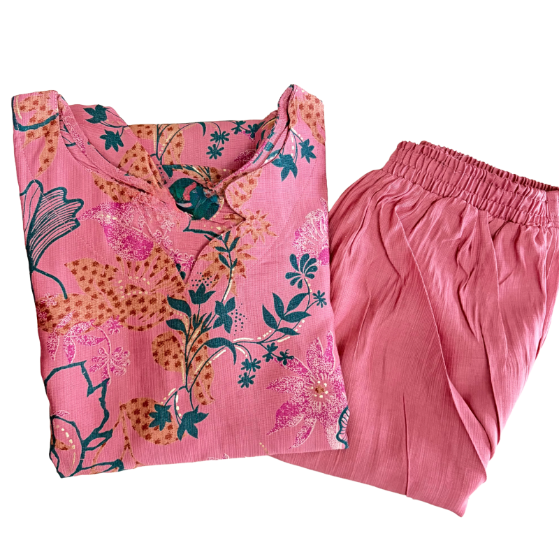 Women kurti with pant |Vatican set Onion pink | B4002