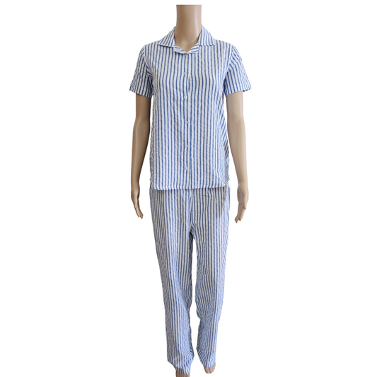 Women Collared Co-ord  shirt Pant set | Bluelines in white