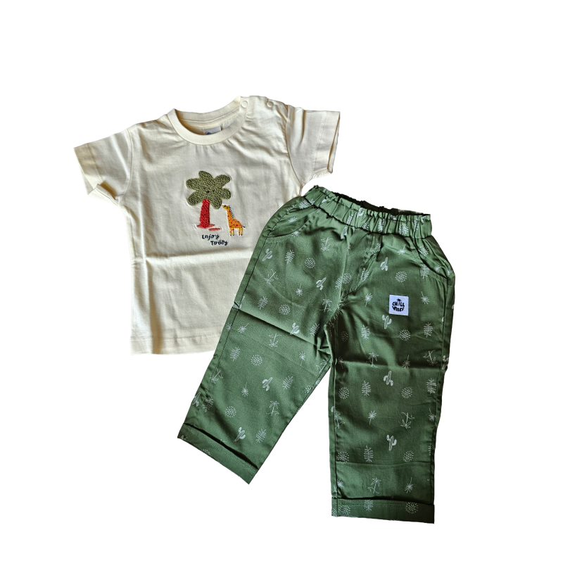 Kids full pant set | Light yellow Enjoy Today