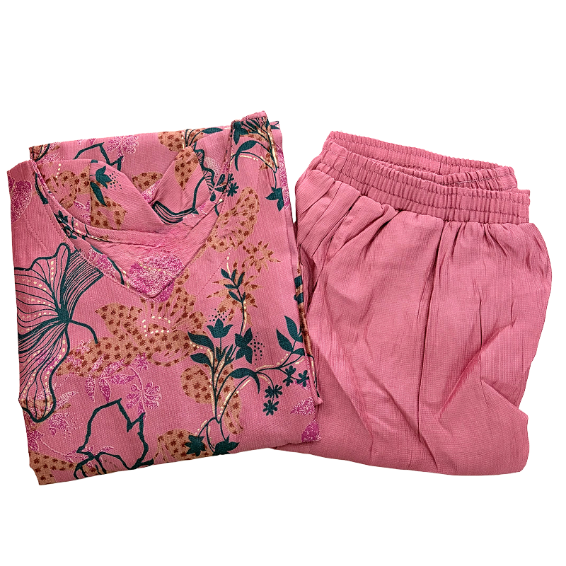 Women kurti with pant |Vatican set Onion pink | B4002