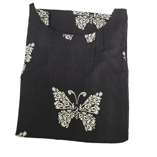 Women Kurti| Black with Butterfly print| Only Kurti