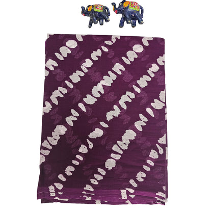 Mul Mul Cotton Saree |Purple Vintage Waves