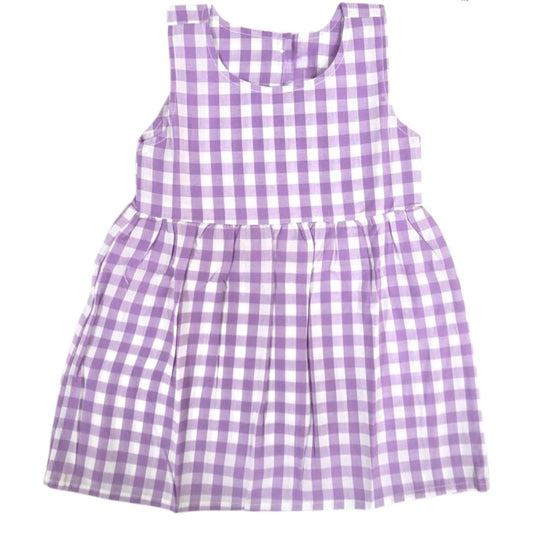 Infant Frocks for girls | Purple with white checks