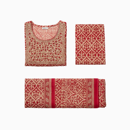 Women kurti with pant and dupatta | Anarkali cut | Rani pink anarkali set