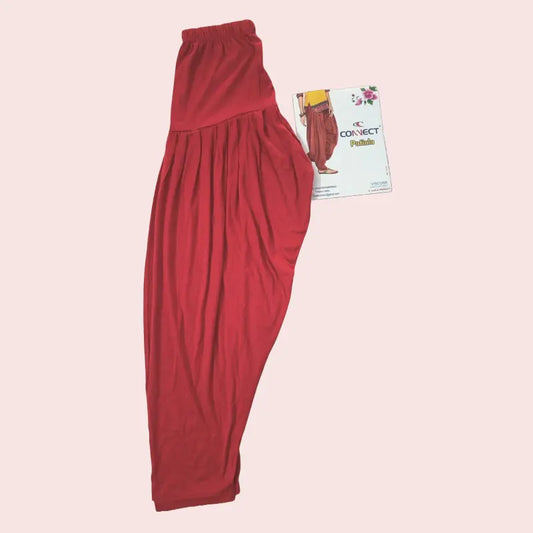 Women Semi Patiyala pants | Red maroon