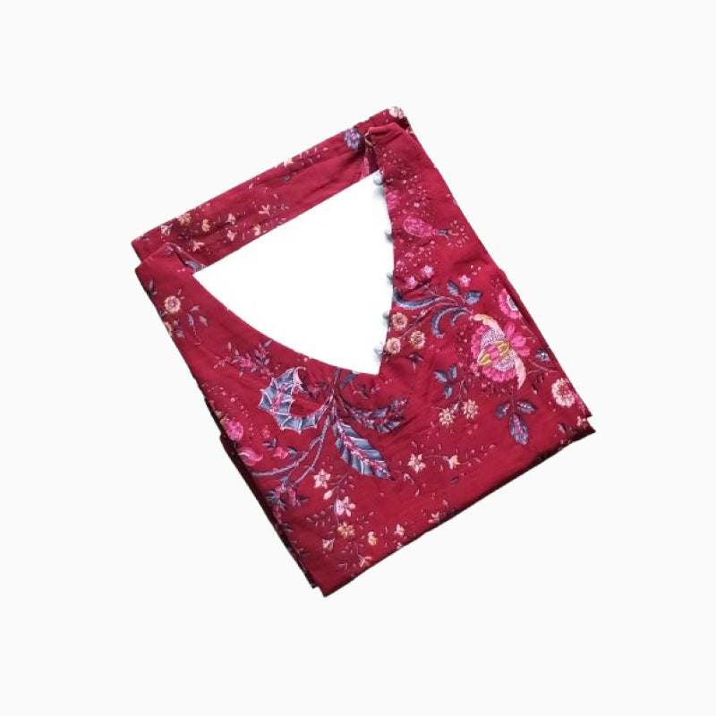 Women Kurti | Straight cut | Red floral print