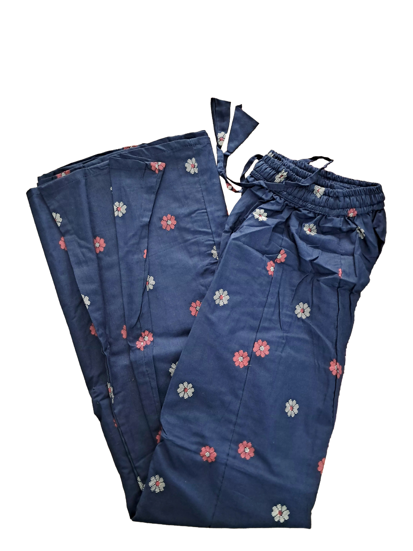 Women's Cotton 16 Kali Divider Skirt Palazzo Pants – Small skin and red bhutta in blue
