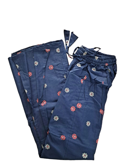 Women's Cotton 16 Kali Divider Skirt Palazzo Pants – Small skin and red bhutta in blue