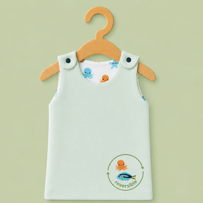 Baby Muslin reversible Shirt |  Button Jabla | Sea Animals pale green