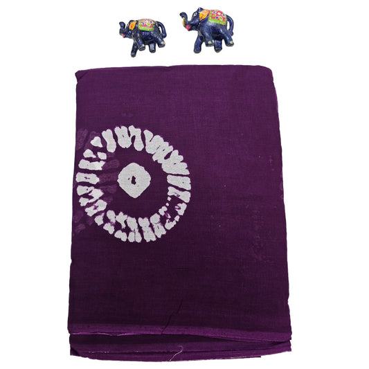 Mul Mul Cotton Saree | Round bhutta in purple