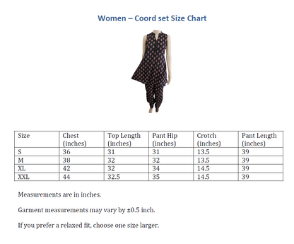 Women Short kurti with pant | A-Line cut | Small Maroon with sandal flowers in Black | SLCOORD