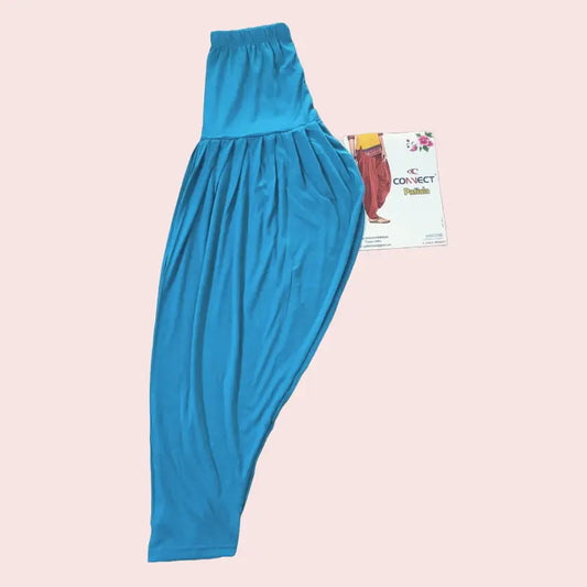 Women Semi Patiyala pants | Turquoise blue