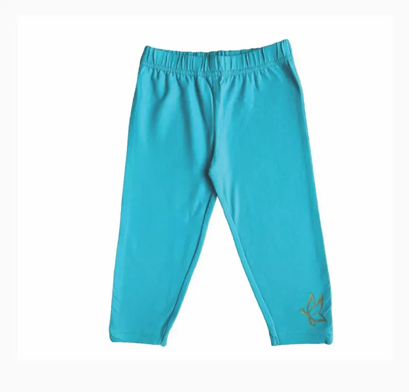 Girls plain capri Pants | Turquoise blue color