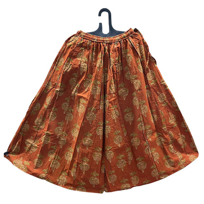 Women's Cotton 16 Kali Divider Skirt Palazzo Pants – Small Bhutta in Rust Orange