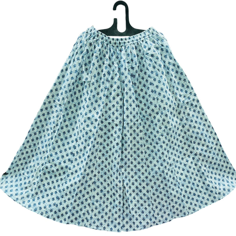 Women's Cotton 16 Kali Divider Skirt Palazzo Pants – Small blue bhutta in tie and dye base