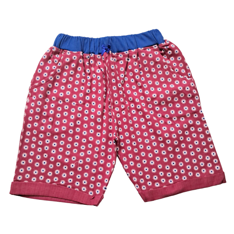 Girls Shorts| Small Flowers In Red