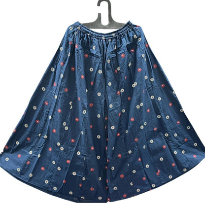 Women's Cotton 16 Kali Divider Skirt Palazzo Pants – Small skin and red bhutta in blue