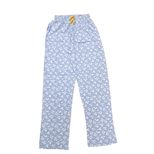 Women Pyjama Pant |Snow flakes flower in mild blue