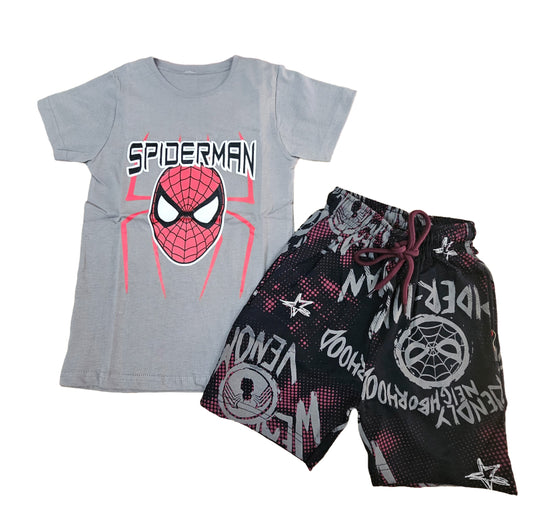 T-shirt with Shorts sets| BSET |Spider face
