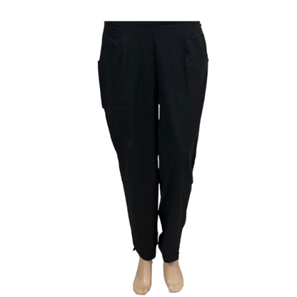 Women’s Poplin Cotton Straight Pants| Black