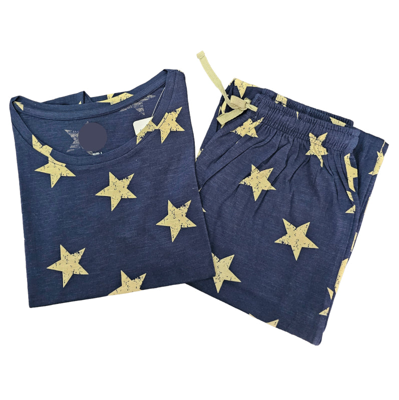 Women Co-ord Tshirt Pant set | Stars in Navy