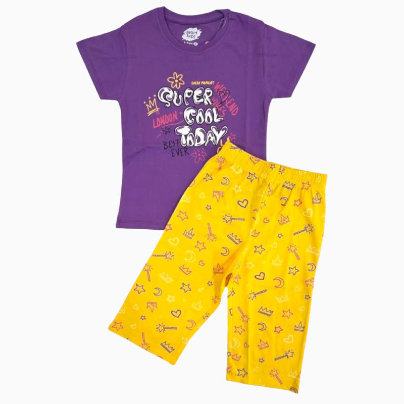 Premium Girls Capri Set | Super cool light violet