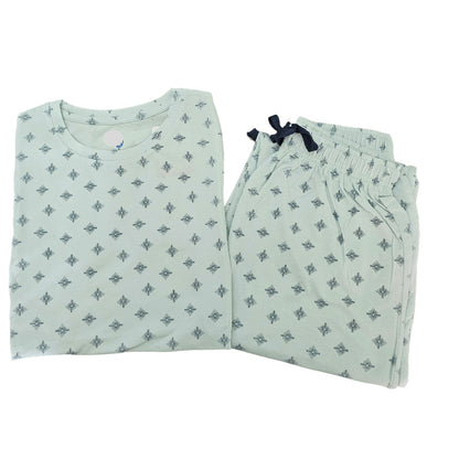 Women Co-ord Tshirt Pant set | Symmentry design in light blue
