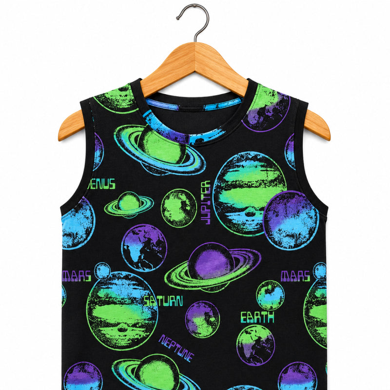 Sleeveless T-Shirt | SLT | Universe print