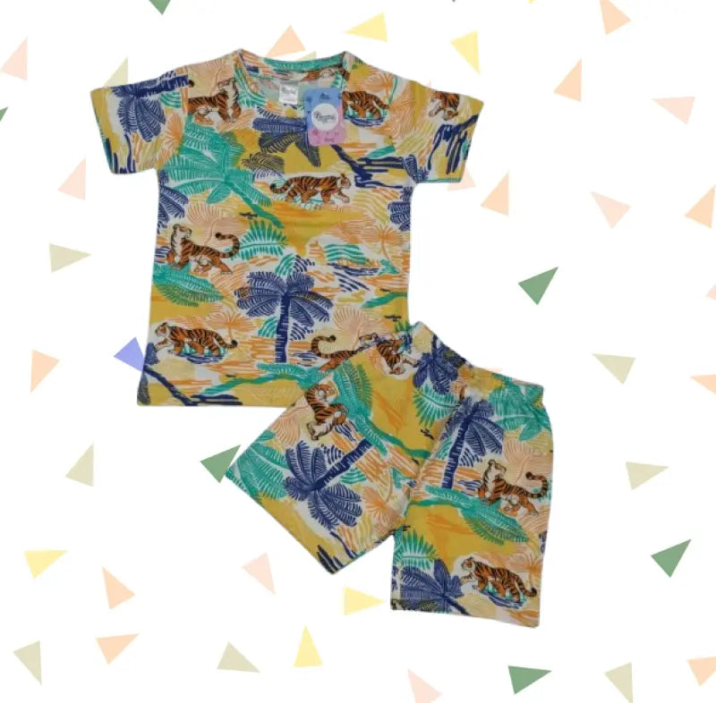 Baby Boy Set - White wild forest