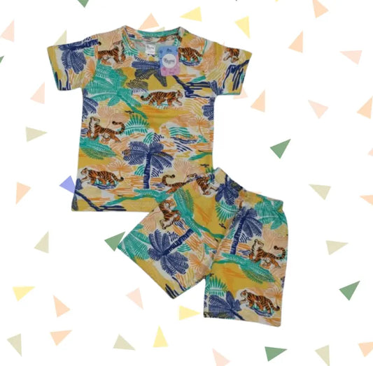 Baby Boy Set - White wild forest