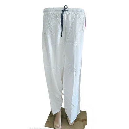 Women's Plain Rayon Palazzo Pants |Fits up to L – White color