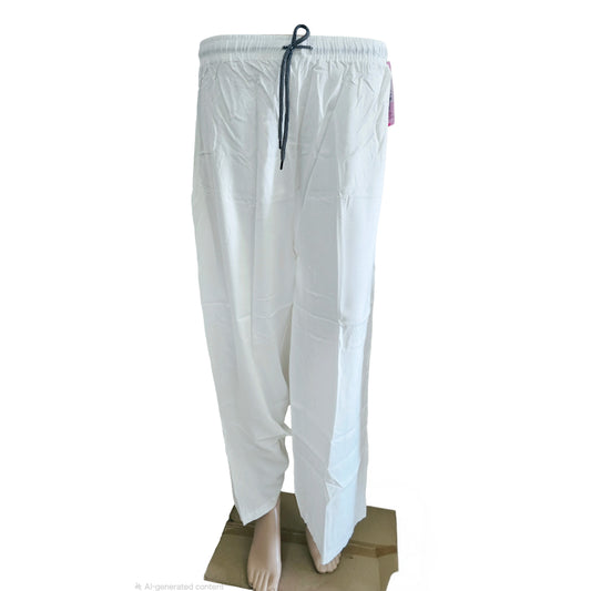 Women's Plain Rayon Palazzo Pants |Fits up to L – White color