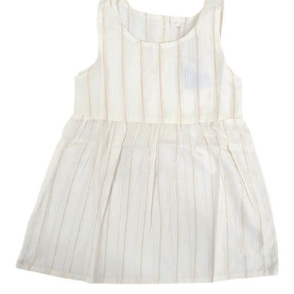 Girls Frocks | White with zari stripes