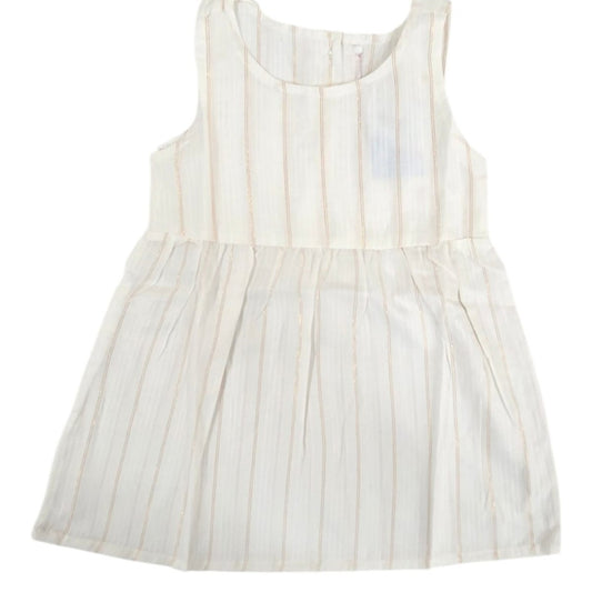 Infant Frocks for girls | White with zari stripes