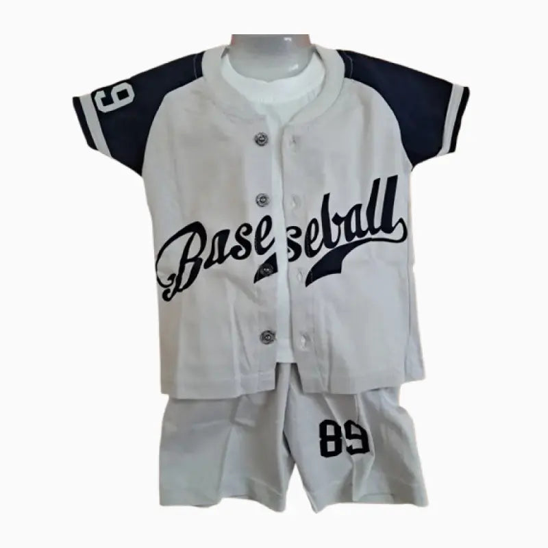 Cotton Kids Set – Sleeveless t-shirt, Half Sleeve T-shirt with shorts sets| Baseball Print