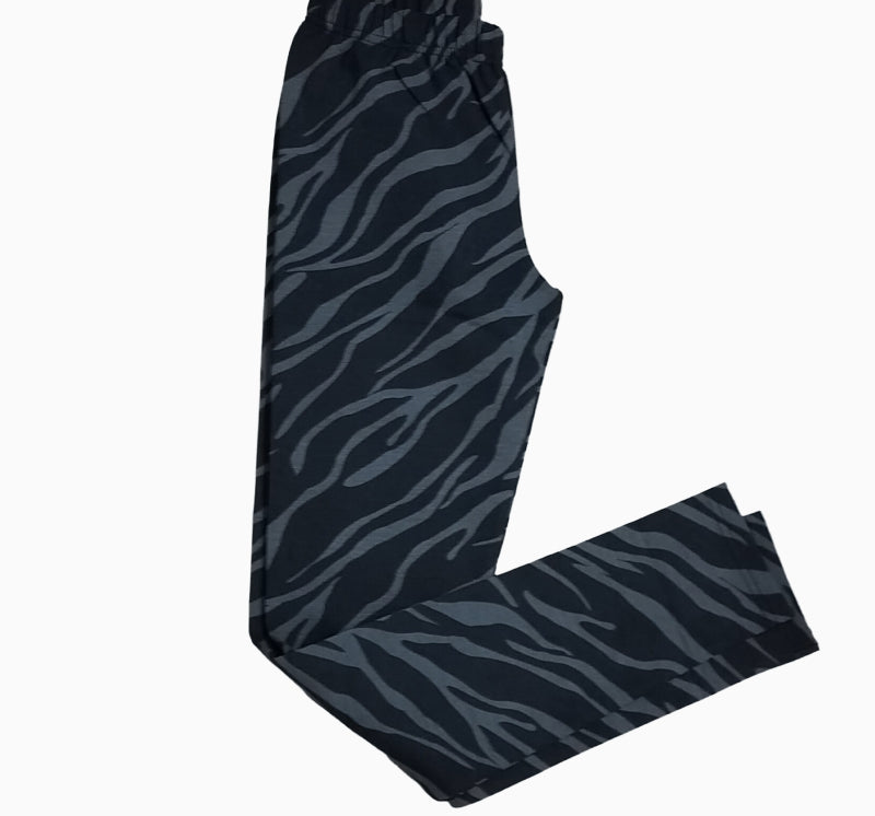 Girls Pants | Grey stripes in black