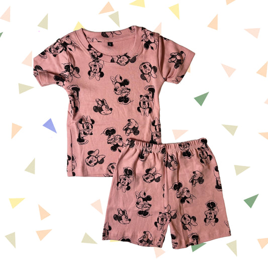 T-shirt with shorts co-ord sets| Interlock Fabric | COORDSET| Mickey mouse print