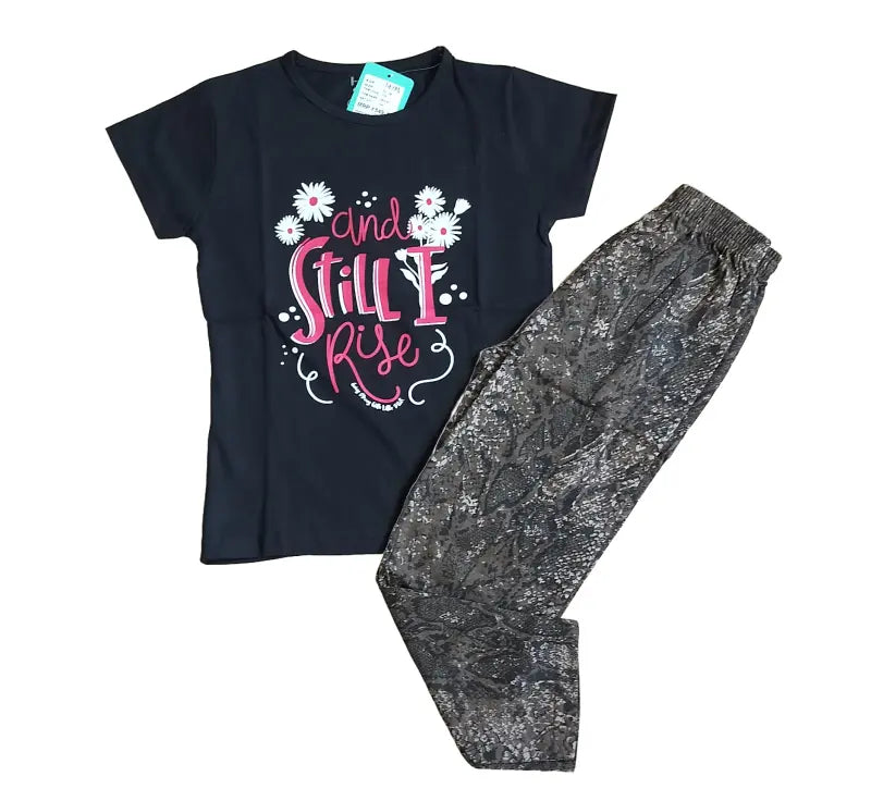 Girls Pant Set | Black still rise