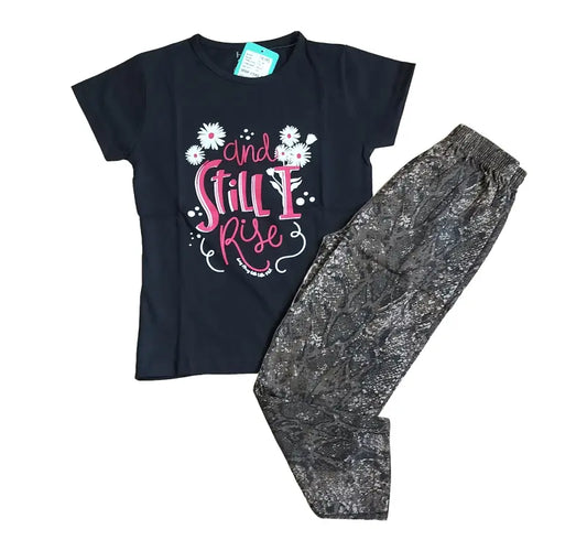 Girls Pant Set | Black still rise