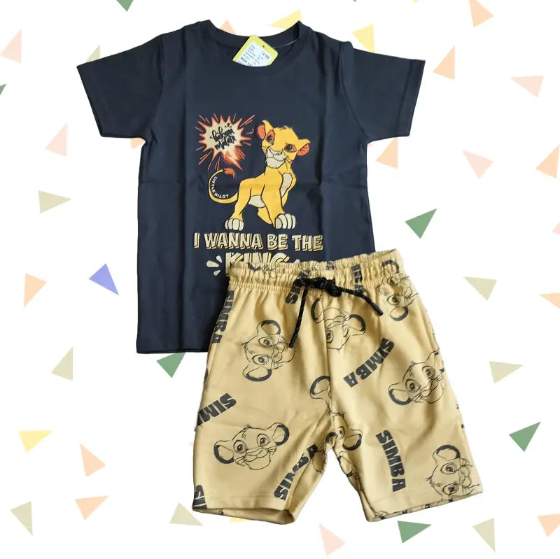 T-shirt with Shorts sets| BSET | Simba print