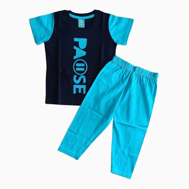 Kids full pant set| Blue pause