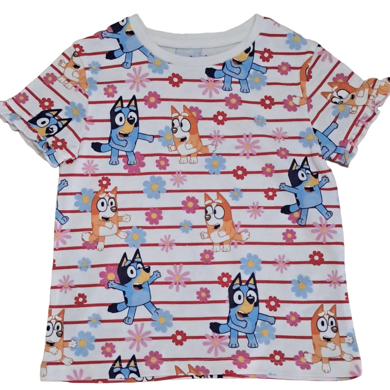 Girls Premium T-shirt | Bluey with horizontal red lines