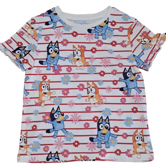 Girls Premium T-shirt | Bluey with horizontal red lines