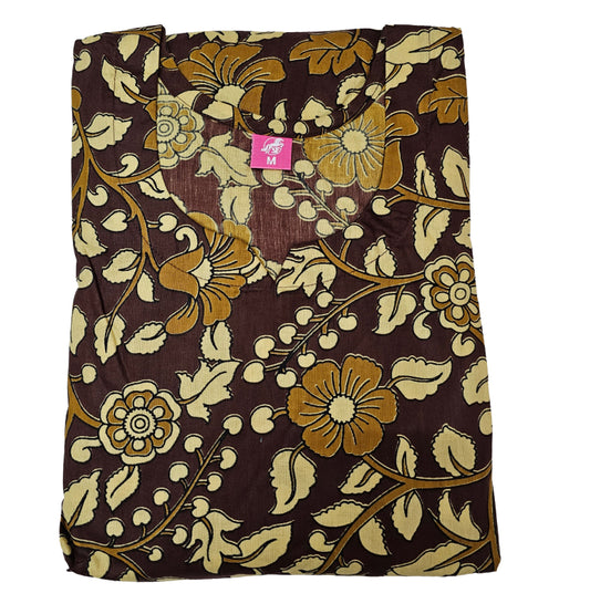 Women frock| Anarkali cut| Brown Kalamkaari floral Anarkali