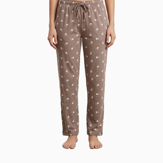 Women Pyjama Pant | Brown with animal print | CL04