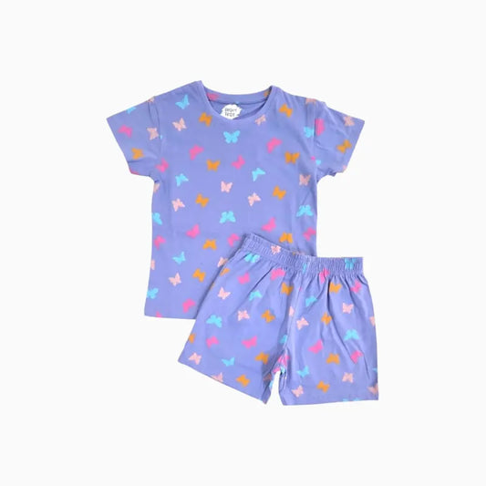 Girls Shorts Set | Butterflies in purple