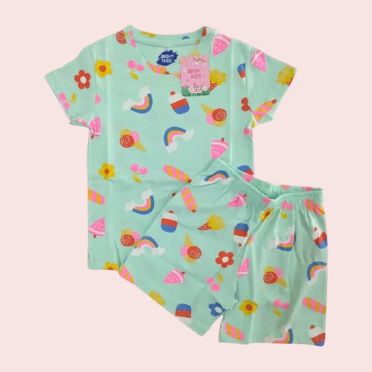 Girls Shorts Set | Candy in light pista green